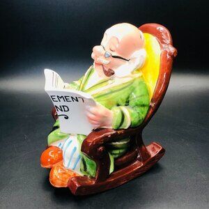 Vintage 𝅺LEFTON Retirement Fund Ceramic Coin Bank Kitsch Grandpa Gag Gift